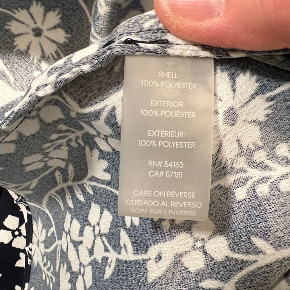 Calvin Klein Women’s  Floral Belted Shirtdress Navy/ White size 2 - Picture 6 of 6